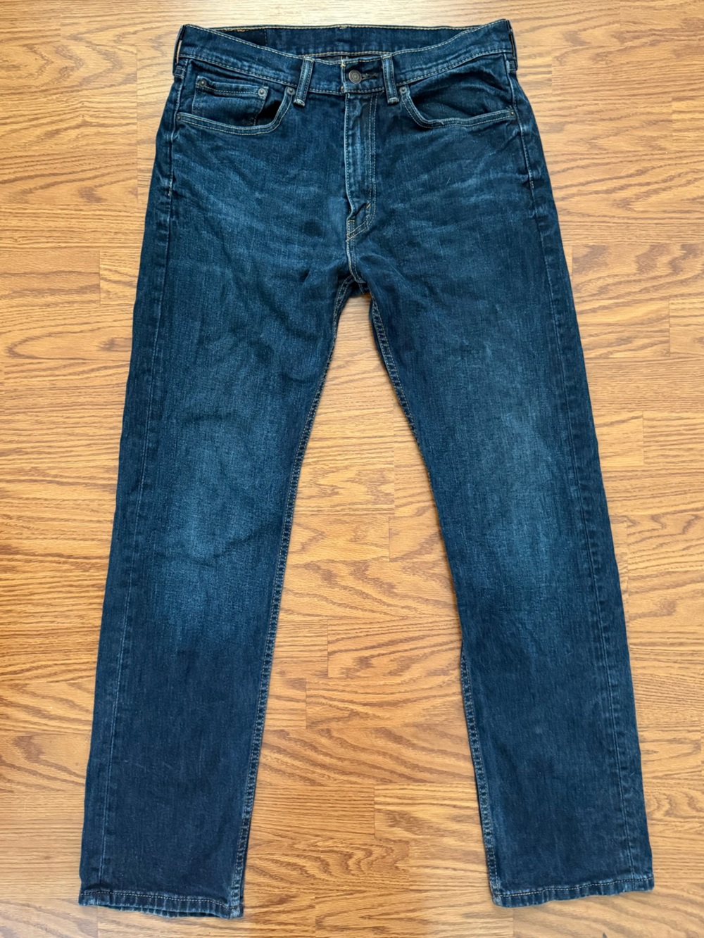 Levi Strauss Men's 505 Straight Jeans in Dark Blue Denim Size 32 x 32 EUC